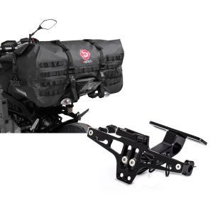 Set: Hecktasche für KTM 790 / 390 / 125 Duke Bagtecs SX70 70Ltr schwarz + Kennzeichenhalter für KTM 390 Duke / 125 Duke Nummernschildhalter Zaddox NH2_1