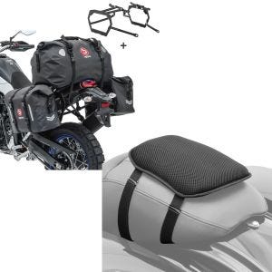 Set: Satteltaschen Set WP8 für Yamaha Tenere 700 19-21 mit Hecktasche und Kofferträger Bagtecs + Gel Sitzkissen Yamaha Tenere 700 Komfortkissen S Tourtecs schwarz_1