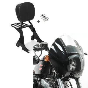Set: Sissybar für Harley Davidson Sportster 1200 Iron 18-20 Craftride inkl. Gepäckträger und Docking Kit schwarz + Lampenmaske für Harley Sportster 1200 Custom / Iron Lichtmaske Craftride Q1 klar_1