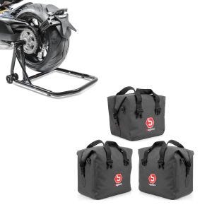 Set: Innentaschen für Aluminium Koffer + Topcase für BMW R 1200 GS/ Adventure 04-18 BAgtecs + Einarmständer BMW R 1200 GS 13-18 Montageständer ConStands Single-Classic schwarz_1