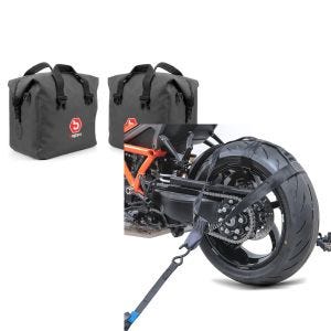 Set: Aluminium Koffer Innentasche für BMW R 1200 GS / Adventure 04-18 rechts und links Bagtecs + Hinterrad Spanngurt Set für BMW R 1250 / 1200 GS / Adventure_1