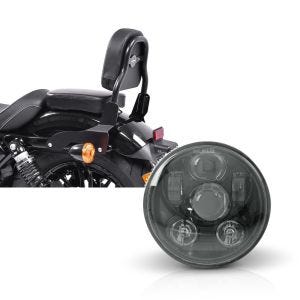 Set: Sissy Bar CSS Fix für Harley Davidson Sportster Forty-Eight 48 10-20 schwarz Craftride + Hauptscheinwerfer LED 5,75 Zoll für Harley Sportster Forty-Eight 48 10-20 schwarz von Craftride_1