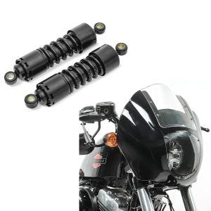 Set: Stoßdämpfer 11 Zoll Harley-Davidson Dyna Super Glide 95-04 Federbeine von Craftride schwarz + Lampenmaske für Harley Dyna Super Glide / Custom Lichtmaske Craftride Q1 klar_1