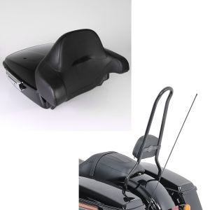 Set: Topcase Chopped für Harley Davidson Road Glide Special 15-21 CB2 schwarz Craftride + Sissybar für Harley Davidson Road Glide Special 15-21 Craftride SP schwarz_1