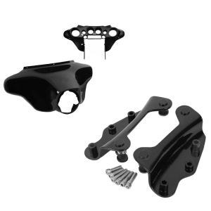 Set: Batwing Verkleidung für Harley Davidson CVO Street Glide 11-13 Craftride Innen und Aussen schwarz + 4-Punkt-Montagekit für Harley Davidson Touring Modelle 2009-2013 schwarz Craftride_1