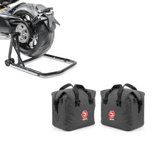 Set: Aluminium Koffer Innentasche für BMW R 1200 GS / Adventure 04-18 rechts und links Bagtecs + Einarmständer BMW R 1200 GS 13-18 Montageständer ConStands Single-Classic schwarz_1