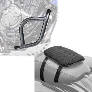 Set: Sturzbügel für Yamaha Tenere 700 19-21 Motoguard Schutzbügel + Gel Sitzkissen Yamaha Tenere 700 Komfortkissen S Tourtecs schwarz_1