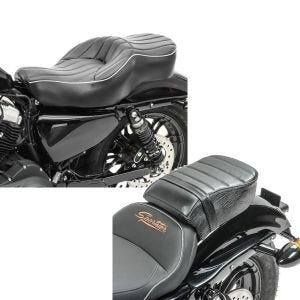 Set: Doppel Sitzbank für Harley Sportster 883 Iron 09-20 VM2 Sitz Craftride + Sozius Sitz mit Polsterung für Harley Sportster Forty-Eight 48/ 883 Iron Craftride_1