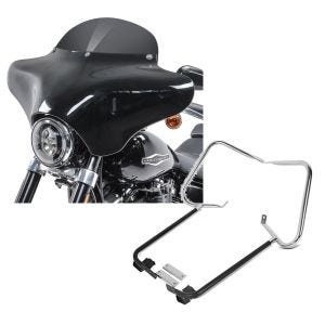 Set: Batwing Verkleidung BD8 für Harley Davidson Road King / Classic Craftride + Kofferträger für Harley Davidson Road King Classic 98-07 mit Schutzbügel chrom Craftride_1