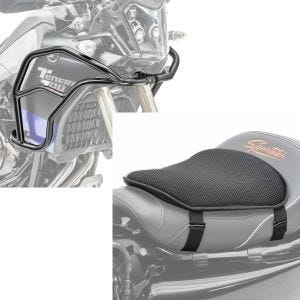Set: Verkleidungsschutzbügel XL für Yamaha Tenere 700 19-21 Motoguard Tank-Sturzbügel oben + Gel Sitzkissen Yamaha Tenere 700 Komfortkissen M Tourtecs schwarz_1