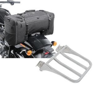 Set: Hecktasche für Harley Fat Boy / 114 SQ1 Craftride 52l schwarz + Gepäckträger für Harley Fat Boy 90-05 chrom Craftride_1