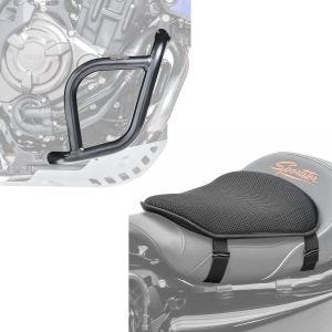Set: Sturzbügel für Yamaha Tenere 700 19-21 Motoguard Schutzbügel + Gel Sitzkissen Yamaha Tenere 700 Komfortkissen M Tourtecs schwarz_1