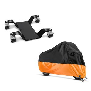 Set: Rangierhilfe 400 kg für Honda Gold Wing 1800 / 1500 Rangierplatte schwarz + Abdeckplane Honda Gold Wing 1500 / 1800 Craftride XXXXL in schwarz-orange_1
