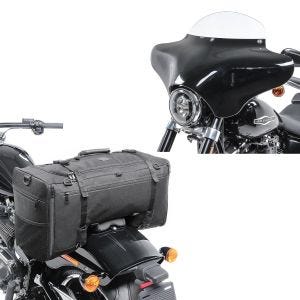 Set: Batwing Verkleidung BW8 für Harley Davidson Dyna Switchback / Wide Glide Craftride + Hecktasche für Harley Dyna Wide Glide SQ1 Craftride 52l schwarz_1