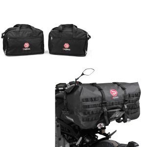 Set: Alukoffer Innentaschen für BMW R 1250 / 1200 GS / Adventure 04-21 Koffer Taschen Bagtecs MS1 + Hecktasche für BMW R 1200 GS / Adventure Bagtecs SX70 70Ltr schwarz_1