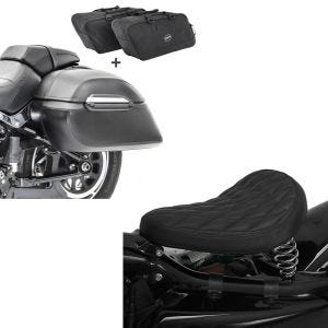 Set: Set Seitenkoffer + Innentaschen für Honda  Shadow VT 750/ 600/ 125 C Craftride K3 + Solo Federsattel für Honda Shadow VT 750 / 600 C BR11 Craftride_1