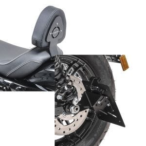 Set: Fahrer Sissybar für Harley Sportster Forty-Eight 48 10-20 Fahrer Rückenlehne Craftride + Kennzeichenhalter seitlich S für Harley Sportster Forty-Eight 48 10-20 schwarz Craftride_1