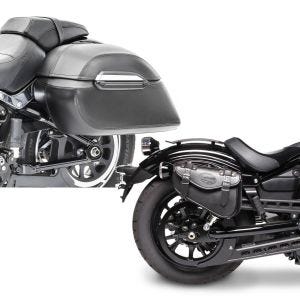Set: Seitenkoffer Set Indian Scout / Bobber / Sixty Craftride K3 33Ltr in schwarz + Satteltasche Indian Scout / Bobber / Sixty Craftride Arizona 3Ltr rechts in schwarz_1