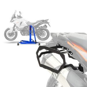 Set: Zentralständer KTM 1290 Super Adventure S 17-20 blau Motorradheber ConStands Power-Classic + Kofferträger für KTM 1290 Super Adventure R / S 17-20 Bagtecs SLP für Alukoffer und Satteltaschen_1