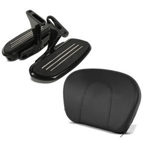 Set: Beifahrer Trittbretter + Halter CF2B für Harley Street Glide Special 15-21 Craftride + Sissybar Rückenpolster für Harley Davidson Street Glide Special 15-21 schwarz Craftride_1