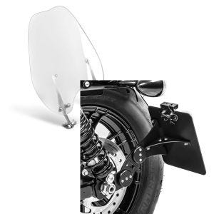 Set: Windschild Abnehmbar für Harley-Davidson Sportster 883 Iron 09-20 Craftride + Seitlicher Kennzeichenhalter für Harley Sportster 883 Iron 09-20 Craftride schwarz_1