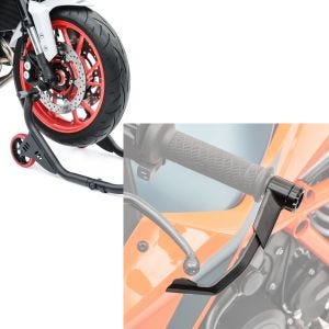 Set: Montageständer Vorderrad FM für KTM 1290 Super Duke GT / R + Hebelschützer für KTM 1290 Super Duke GT / R X1 schwarz_1
