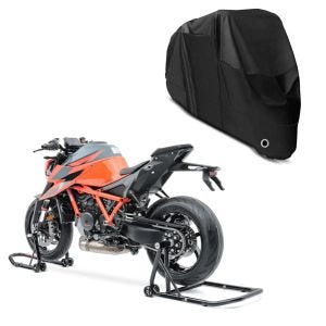 Set: Einarm Montageständer Set für Honda CB 1000 R 08-16 hinten vorne RB + Abdeckplane Honda CBF 1000 / F  CBF 500 / 600 / S  CB 1000 R Craftride XL in schwarz_1
