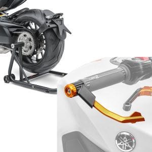 Set: Einarmständer KTM 1290 Super Duke GT 16-21 Montageständer ConStands Single-Classic schwarz matt + Hebelschützer für KTM 1290 Super Duke GT / R X1 orange_1