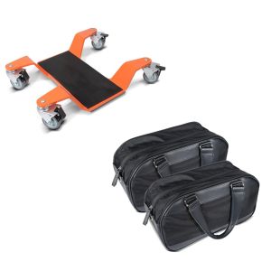 Set: Rangierhilfe 400 kg für Honda Gold Wing 1800 / 1500 Rangierplatte Orange + Koffer Innentaschen für Honda Goldwing 1800 18-21 Craftride Seitenkoffer Taschen_1