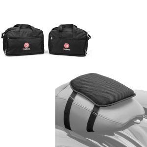 Set: Alukoffer Innentaschen für BMW R 1250 / 1200 GS / Adventure 04-21 Koffer Taschen Bagtecs MS1 + Gel Sitzkissen BMW R 1200 GS / Adventure Komfortkissen S Tourtecs schwarz_1