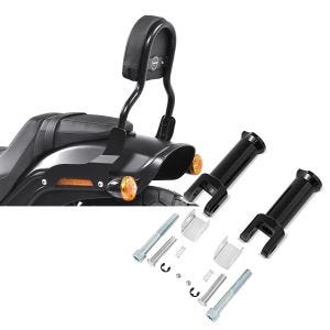 Set: Sissy Bar CL Fix für Harley Fat Bob / 114 18-21 schwarz Craftride + Sozius Fussrasten-Halter für Harley Davidson Softail 18-21 Craftride schwarz_1