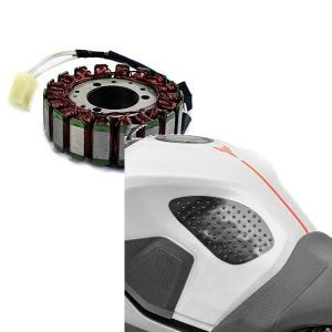 Set: Lichtmaschine Stator für Suzuki GSX-R 750 / 600 00-05 Alternator Zaddox + Seiten Tankpad für Suzuki GSX-R 750 / 600 Grip S_1