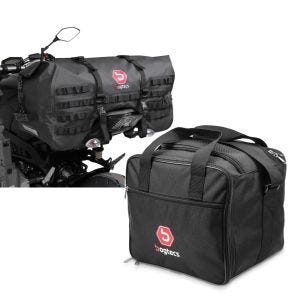 Set: Hecktasche für BMW R 1200 GS / Adventure Bagtecs SX70 70Ltr schwarz + Innentasche Aluminium Topcase für BMW R 1250 GS / 1200 GS /Adventure 04-21 Alukoffer Bagtecs MT1_1