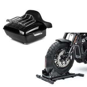 Set: Topcase King OLR für Harley Fat Boy / 114 schwarz Craftride + Radwippe für Harley Fat Boy / 114 Constands Easy Plus Vario einstellbar schwarz_1