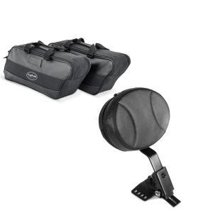 Set: Innentasche Seitenkoffer für Harley Street Glide Special 15-21 Craftride 19Ltr schwarz + Fahrer Rückenlehne Round für Harley Street Glide Special 15-21 Craftride_1