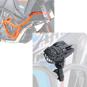 Set: Sturzbügel für KTM 1090 Adventure/ R 17-19 Motoguard Schutzbügel orange + LED Zusatzscheinwerfer Set für KTM 1090 Adventure/ R Lumitecs S22X_1