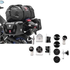 Set: Satteltaschen Set für Honda Transalp XL 700 / 650 / 600 V RX80 Hecktasche + Anbausatz 16-18mm für Alukoffer für Honda Transalp XL 700 / 650 / 600 V_1