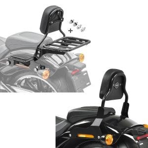 Set: Sissybar für Harley Breakout / 114 18-21 R1 mit Gepäckträger und Docking schwarz Craftride + Sissy Bar CSS Fix für Harley Breakout / 114 18-21 schwarz Craftride_1