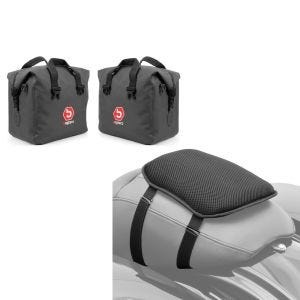 Set: Aluminium Koffer Innentasche für BMW R 1200 GS / Adventure 04-18 rechts und links Bagtecs + Gel Sitzkissen BMW R 1200 GS / Adventure Komfortkissen S Tourtecs schwarz_1