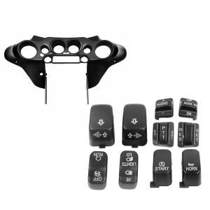Set: Innenverkleidung Batwing für Harley Electra Glide Ultra Classic 96-13 schwarz glänzend Craftride + Lenkerschalter Set Harley Davidson Electra Glide Ultra Classic 96-13 schwarz Craftride_1
