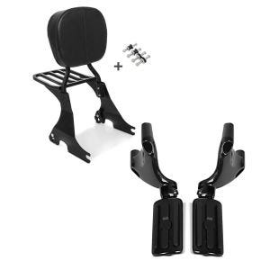 Set: Sissybar für Harley Davidson Sportster 1200 Nightster 08-12 Craftride inkl. Gepäckträger und Docking Kit schwarz + Sozius Fussrasten Set mit Halter für Harley Sportster 1200 Nightster 08-12 BL1 Craftride_1