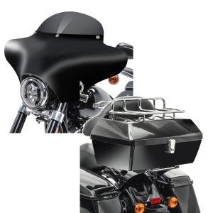 Set: Batwing Verkleidung MD8 für Yamaha XVS 1300 / 950 A Midnight Star Craftride + Topcase für Yamaha XVS 950 A Midnight Star Craftride Missouri 43Ltr abschließbar_1