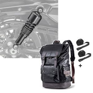 Set: Stossdämpfer 10,5" für Harley Sportster 883 Tieferlegung schwarz Craftride + Rucksack für Harley Davidson Sportster 883 / Custom Craftride RL3 schwarz_1