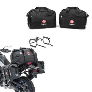 Set: Satteltaschen Set WP8 für BMW R 1200 GS 04-12 mit Hecktasche und Kofferträger Bagtecs + Alukoffer Innentaschen für BMW R 1250 / 1200 GS / Adventure 04-21 Koffer Taschen Bagtecs MS1_1