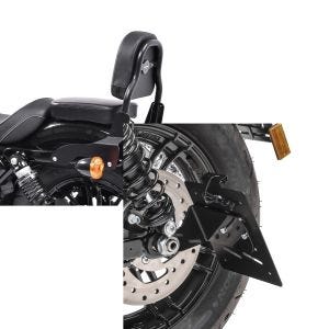 Set: Sissy Bar CSS Fix für Harley Davidson Sportster Forty-Eight 48 10-20 schwarz Craftride + Kennzeichenhalter seitlich S für Harley Sportster Forty-Eight 48 10-20 schwarz Craftride_1