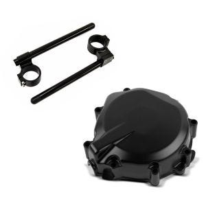 Set: Stummellenker 50mm für Suzuki GSX-R 1000 01-17 Lenker Erhöhung + Lichtmaschinendeckel für Suzuki GSX-R 1000 01-02 Limadeckel Motordeckel_1
