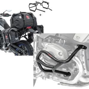 Set: Satteltaschen Set WP8 für BMW R 1200 GS 04-12 mit Hecktasche und Kofferträger Bagtecs + Sturzbügel L für BMW R 1200 GS 04-12 Motoguard Schutzbügel_1