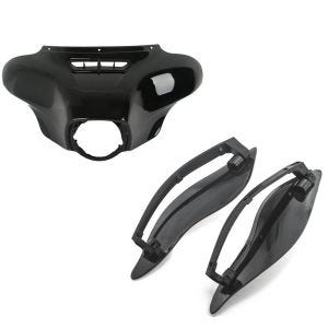 Set: Batwing Verkleidung für Harley Davidson Electra Glide Ultra Limited 14-21 Craftride + Seitlicher Windabweiser für Harley-Davidson Touring 14-21 schwarz Craftride_1