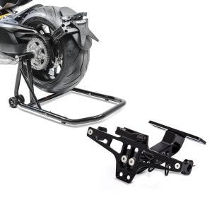 Set: Einarmständer Triumph Speed Triple / R 97-20 Montageständer ConStands Single-Classic schwarz + Kennzeichenhalter für Triumph Speed Triple / R / RS / S Nummernschildhalter Zaddox NH2_1