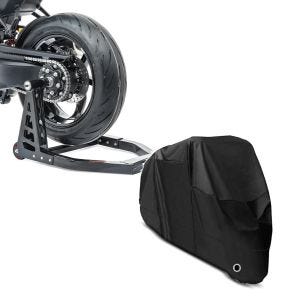 Set: Einarm Montageständer hinten für Triumph Speed Triple/ S 97-21 Constands SC1 Alu Motorradständer schwarz + Abdeckplane Triumph Speed Triple / R / RS / S / Twin Craftride XL in schwarz_1